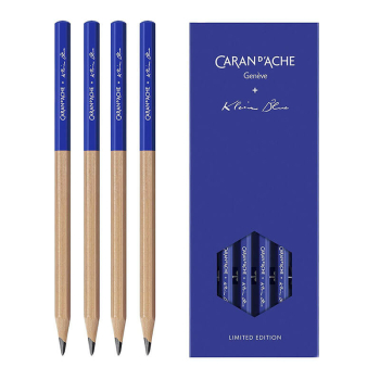 caran d ache Bleistift Set Klein Blue in ultramarineblau, mit passendem Etui